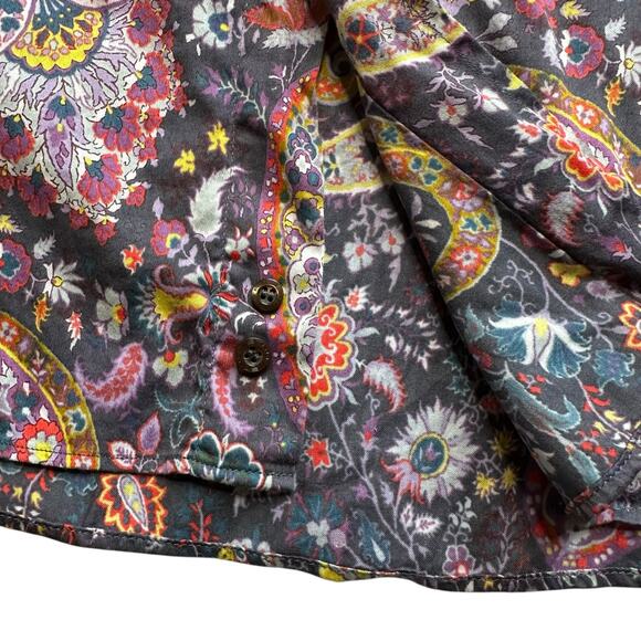 ETRO Colorful Floral Paisley Pattern Long Sleeve Button Down Shirt Men's 41 Boho - Picture 3 of 5